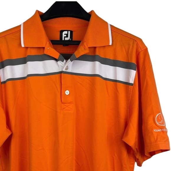 FootJoy Other - FootJoy x Pound Ridge Golf Polo Mens M Performance Quick Dry Orange Striped FJ